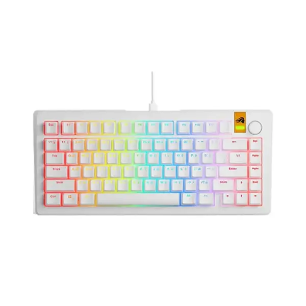 Glorious Gmmk 3 He 75% Prebuilt Wired Mechanical Gaming Keyboard - White (Arabic Layout)-0