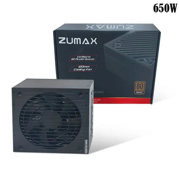 Zumax Mass Series 650w 80 Plus Bronze 120mm Cooling Fan Power Supply-0