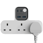 Momax Charge Work Flow T-shaped Extension 3 Socket With Usb - White-134493