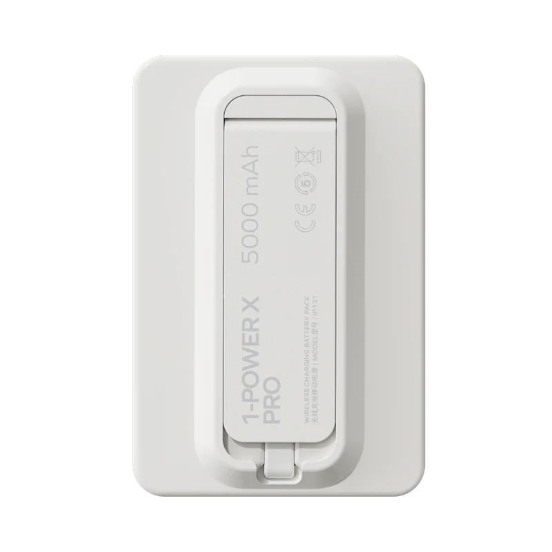 Momax 1-power X Pro Magnetic Wireless Power Bank 5000mah With Stand And Built-in Usb-c Cable - White-134474 Momax 1-power X Pro Magnetic Wireless Power Bank 5000mah With Stand And Built-in Usb-c Cable - White-134474