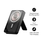 Momax 1-power X Pro+ Magnetic Wireless Power Bank 10000mah With Built-in Usb-c Cable - Green-134459