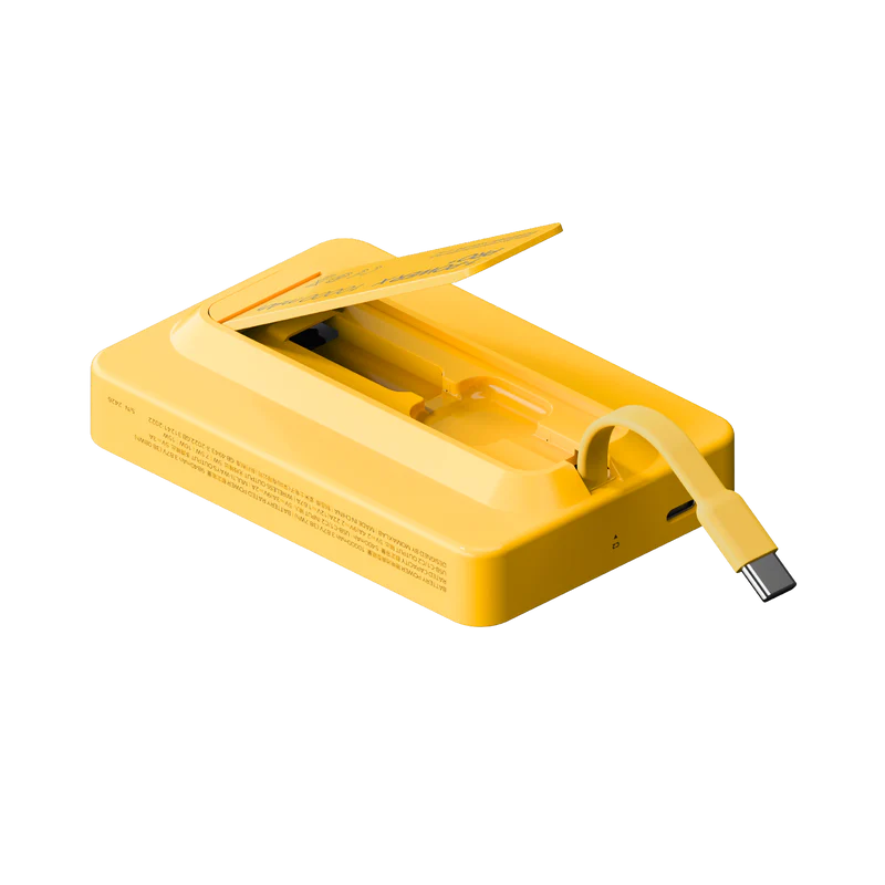 Momax 1-power X Pro+ Magnetic Wireless Power Bank 10000mah With Built-in Usb-c Cable - Yellow-134465 Momax 1-power X Pro+ Magnetic Wireless Power Bank 10000mah With Built-in Usb-c Cable - Yellow-134465