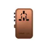 Momax 1-world + 70w Gan 3-port With Built-in Usb-c Cable + Ac Travel Adaptor - Desert Titanium-134431