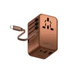 Momax 1-world + 70w Gan 3-port With Built-in Usb-c Cable + Ac Travel Adaptor - Desert Titanium-0