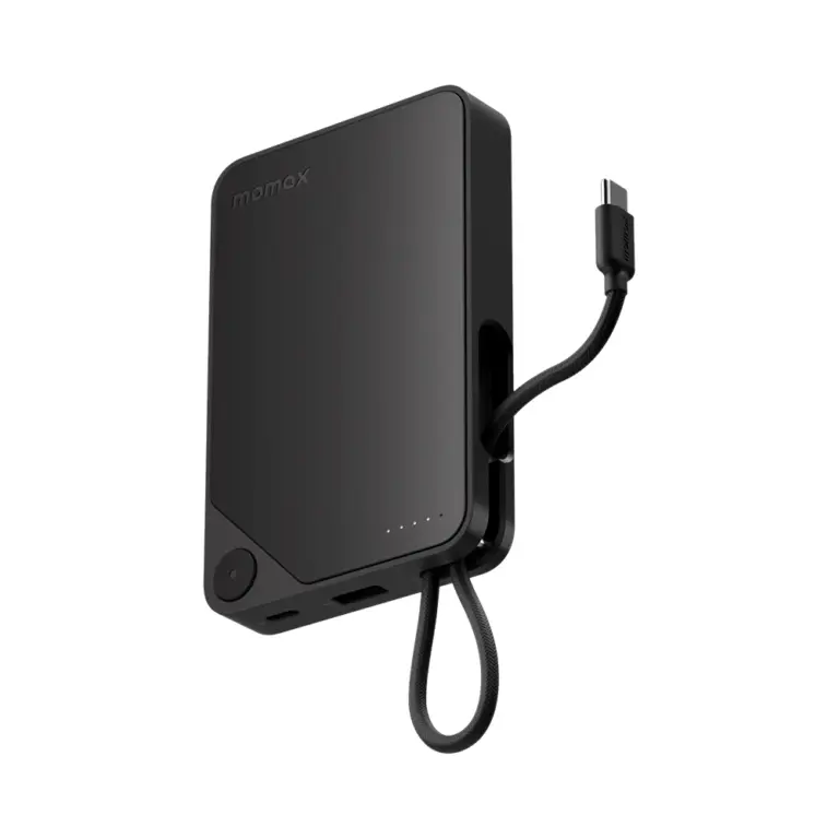 Momax 1-power X Power Bank 10000mah With Built-in Usb-c Cable - Black-0