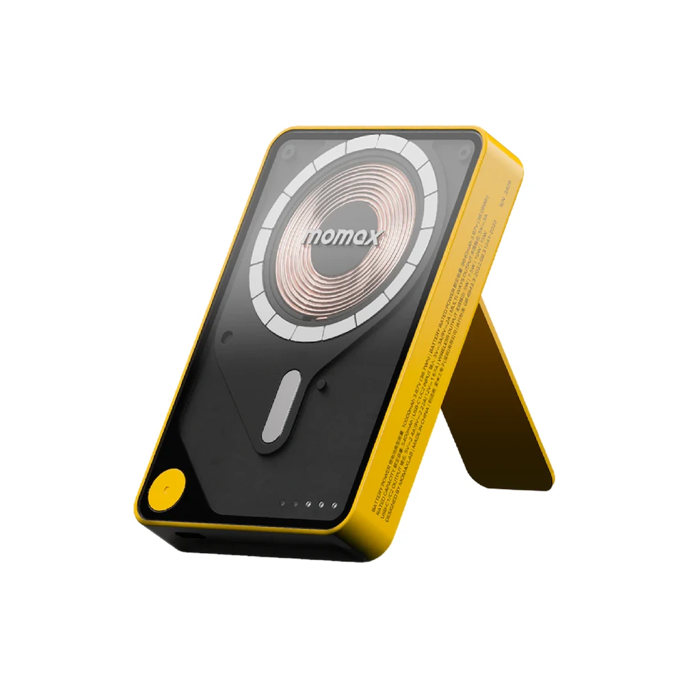 Momax 1-power X Pro+ Magnetic Wireless Power Bank 10000mah With Built-in Usb-c Cable - Yellow-0 Momax 1-power X Pro+ Magnetic Wireless Power Bank 10000mah With Built-in Usb-c Cable - Yellow-0