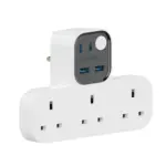 Momax Charge Work Flow T-shaped Extension 3 Socket With Usb - White-0