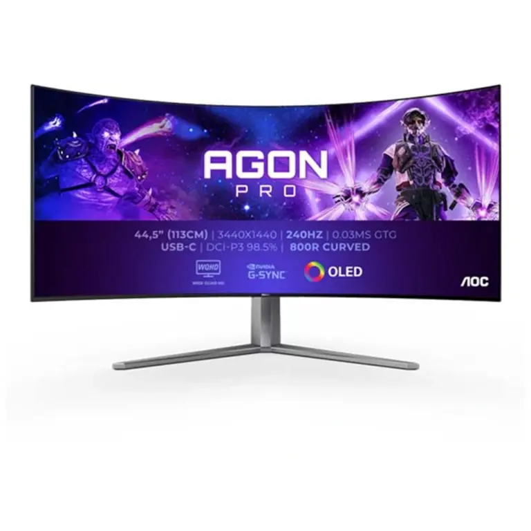 Aoc Agon Pro Ag456uczd - 45 Inch Wqhd 240hz 0.03ms Hdmi 2.0 Oled Curved Gaming Monitor - Black-0