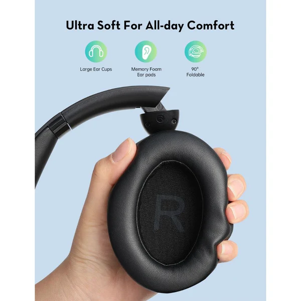 Ravpower Quietcomfort Over Ear Wireless Stereo Headphone - Black-135641 Ravpower Quietcomfort Over Ear Wireless Stereo Headphone - Black-135641