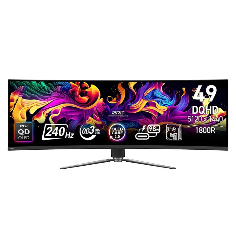 Msi Mpg 491cqpx - 49 Inch Dqhd 240hz 0.03ms Hdmi 2.1 Qd-oled Curved Gaming Monitor - Black-0