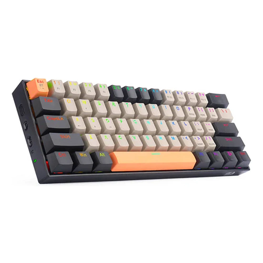 Redragon Draconic Pro Wired/wireless 2.4g/bt Mechanical Gaming Keyboard (Orange/grey Colour)- Dust-proof Brown-135911 Redragon Draconic Pro Wired/wireless 2.4g/bt Mechanical Gaming Keyboard (Orange/grey Colour)- Dust-proof Brown-135911