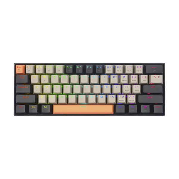 Redragon Draconic Pro Wired/wireless 2.4g/bt Mechanical Gaming Keyboard (Orange/grey Colour)- Dust-proof Brown-0