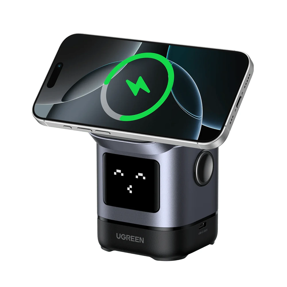 Ugreen Uno 2in1 Magnetic Wireless Charging Station - 15w-0 Ugreen Uno 2in1 Magnetic Wireless Charging Station - 15w-0