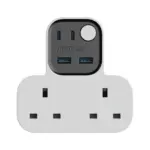 Momax 1-charge Work Flow T-shaped Extention 2 Socket With Usb -white-0