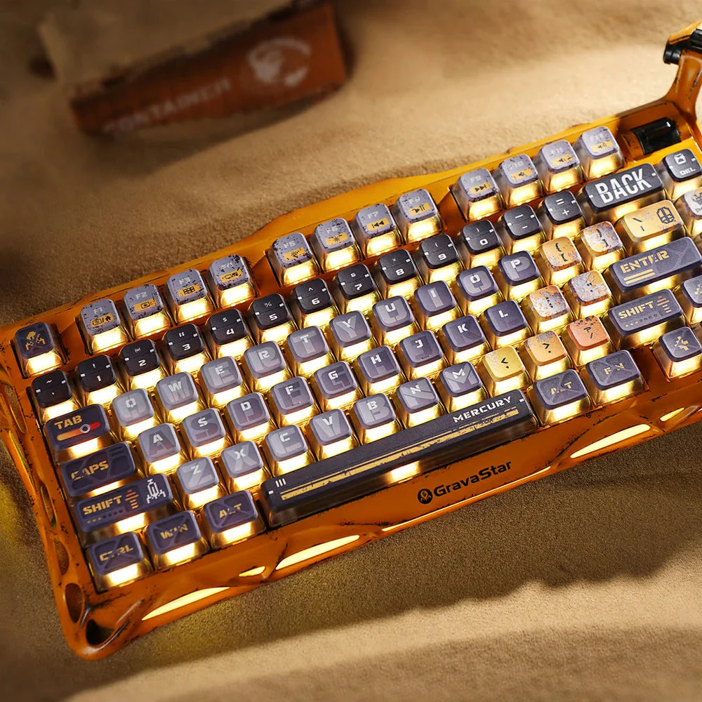 Gravastar Mercury K1 Pro 75% Wireless Mechanical Gaming Special Edition Keyboard - Battle Worn Yellow-136627 Gravastar Mercury K1 Pro 75% Wireless Mechanical Gaming Special Edition Keyboard - Battle Worn Yellow-136627