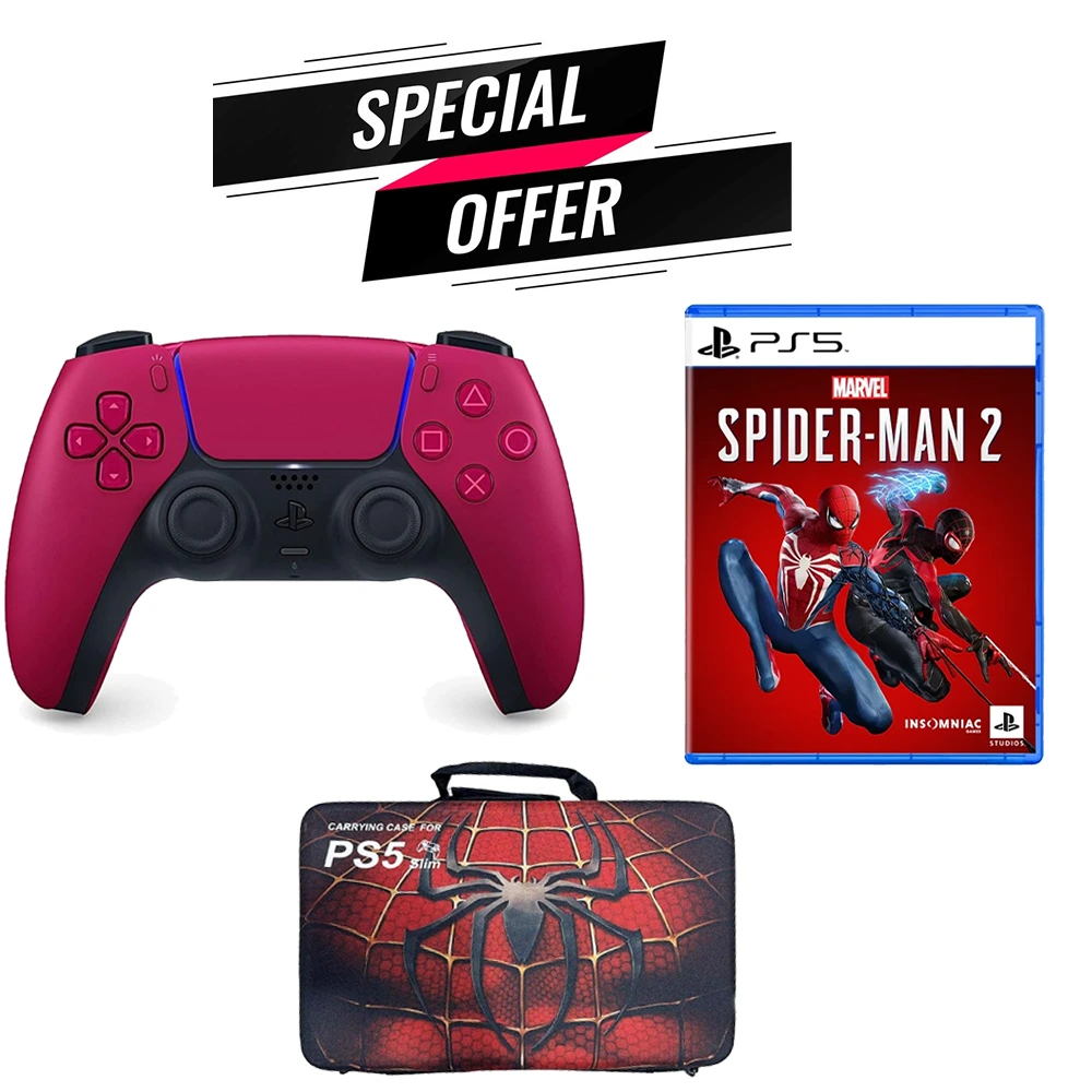 Sony Ps5: Dualsense Wireless Controller With Marvel's Spider-man 2 - R2 & Carrying Bag For Ps5 Slim Special Bundle Offer-0 Sony Ps5: Dualsense Wireless Controller With Marvel's Spider-man 2 - R2 & Carrying Bag For Ps5 Slim Special Bundle Offer-0