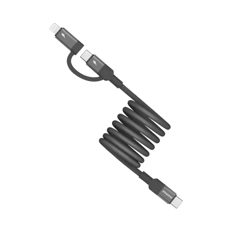 Momaxmag.link Duo Magnetic Usb-c To Usb-c & Lightning Cable 60w - 1m - Black-0