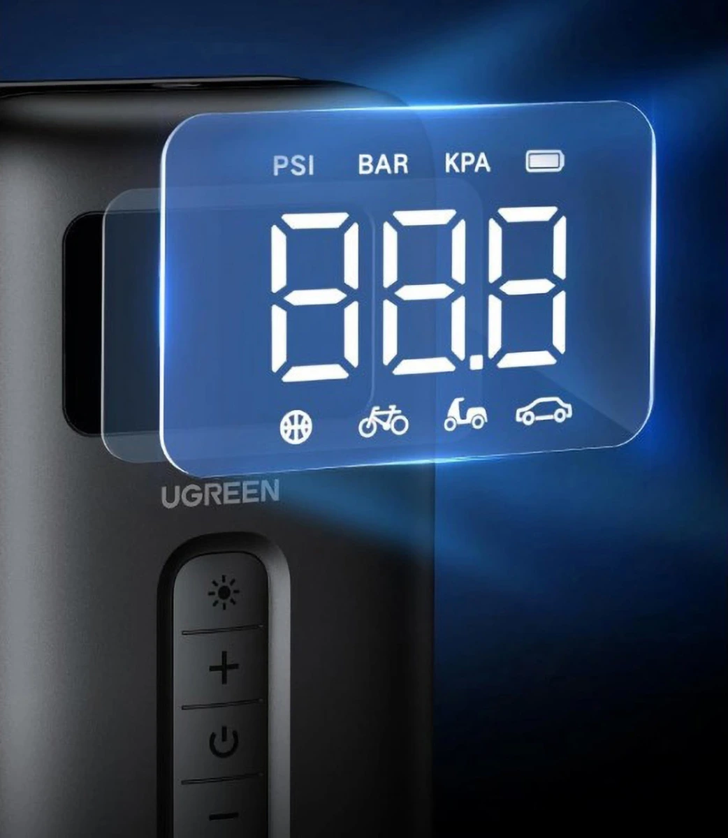 Ugreen Portable Tire Inflator - Black-137645 Ugreen Portable Tire Inflator - Black-137645