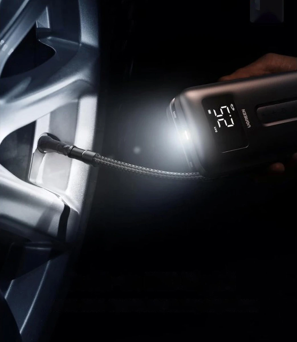 Ugreen Portable Tire Inflator - Black-137643 Ugreen Portable Tire Inflator - Black-137643