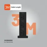 Porodo Three-story 12ac Power Hub With Usb-c Pd & Quick Charge 3.0 - Black-137801