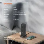 Porodo Three-story 12ac Power Hub With Usb-c Pd & Quick Charge 3.0 - Black-137803