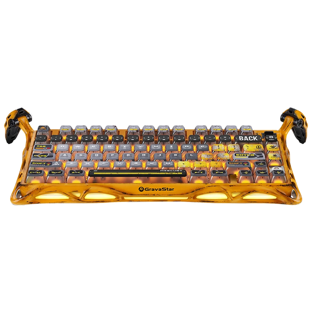 Gravastar Mercury K1 Pro 75% Wireless Mechanical Gaming Special Edition Keyboard - Battle Worn Yellow-0 Gravastar Mercury K1 Pro 75% Wireless Mechanical Gaming Special Edition Keyboard - Battle Worn Yellow-0