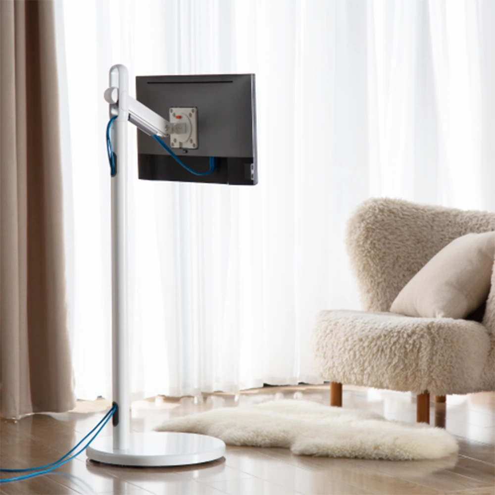 Lumi Mechanical Spring Portable Display Floor Stand - White-136783 Lumi Mechanical Spring Portable Display Floor Stand - White-136783