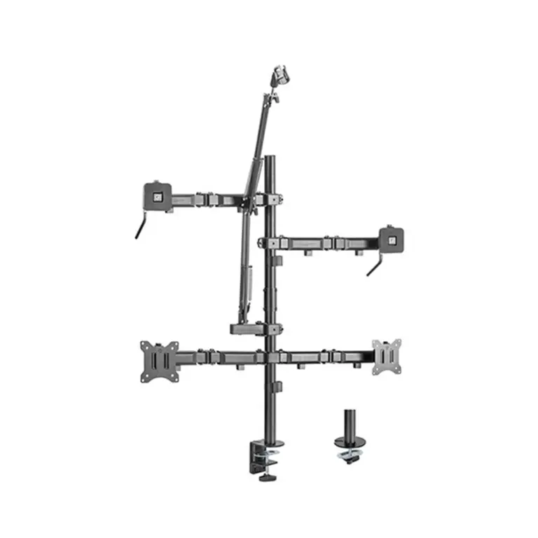 Lumi Dual-monitor All-in-one Studio Setup Desktop Stand - Fine Texture Black-0