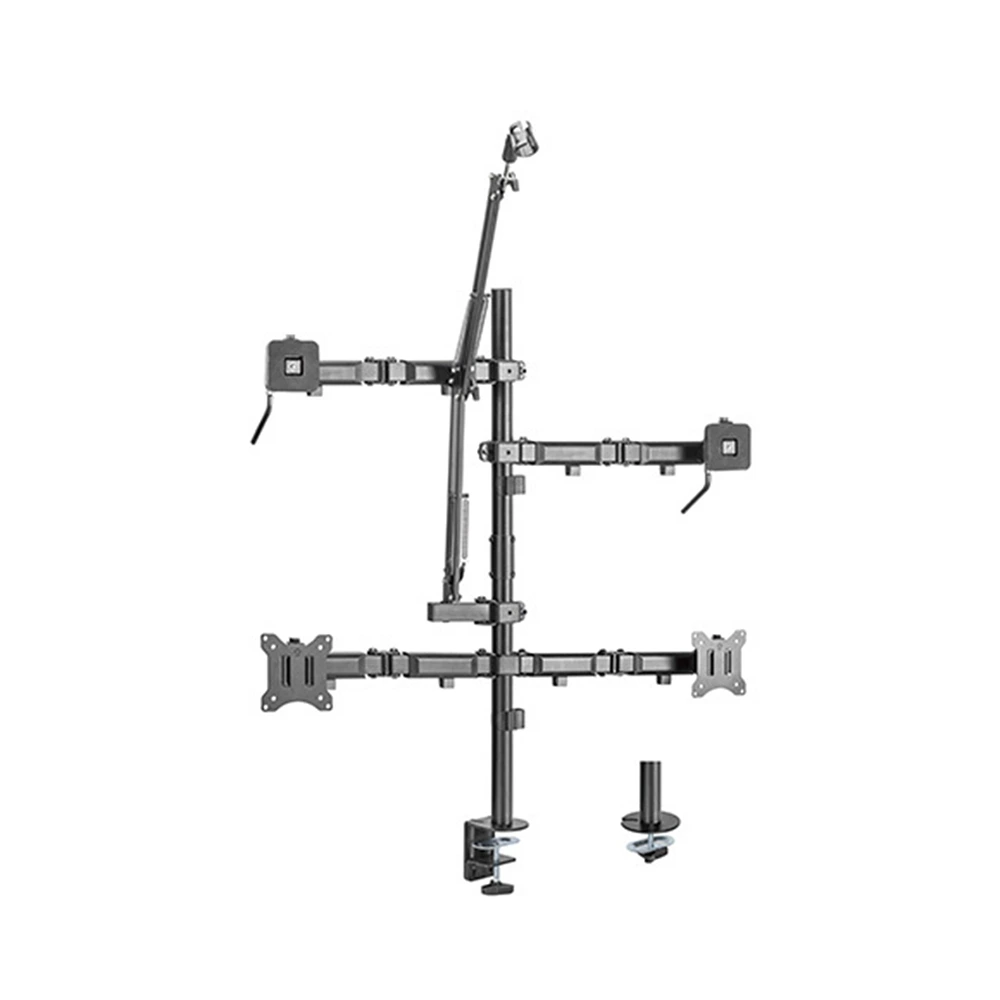 Lumi Dual-monitor All-in-one Studio Setup Desktop Stand - Fine Texture Black-0 Lumi Dual-monitor All-in-one Studio Setup Desktop Stand - Fine Texture Black-0