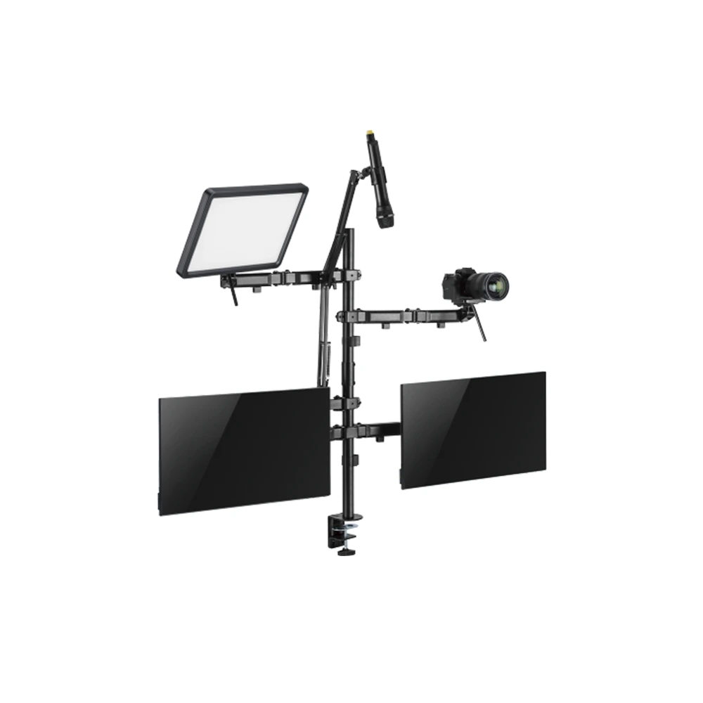 Lumi Dual-monitor All-in-one Studio Setup Desktop Stand - Fine Texture Black-136797 Lumi Dual-monitor All-in-one Studio Setup Desktop Stand - Fine Texture Black-136797