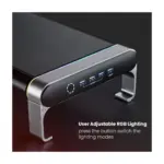 Lumi Hyper Gaming Monitor Riser - Silver & Black-136824