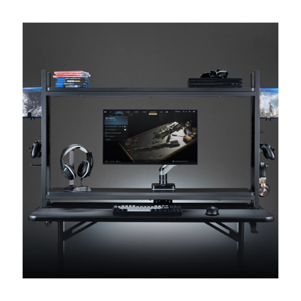 Lumi Gaming Desk Storage Shelf - Black-136833 Lumi Gaming Desk Storage Shelf - Black-136833