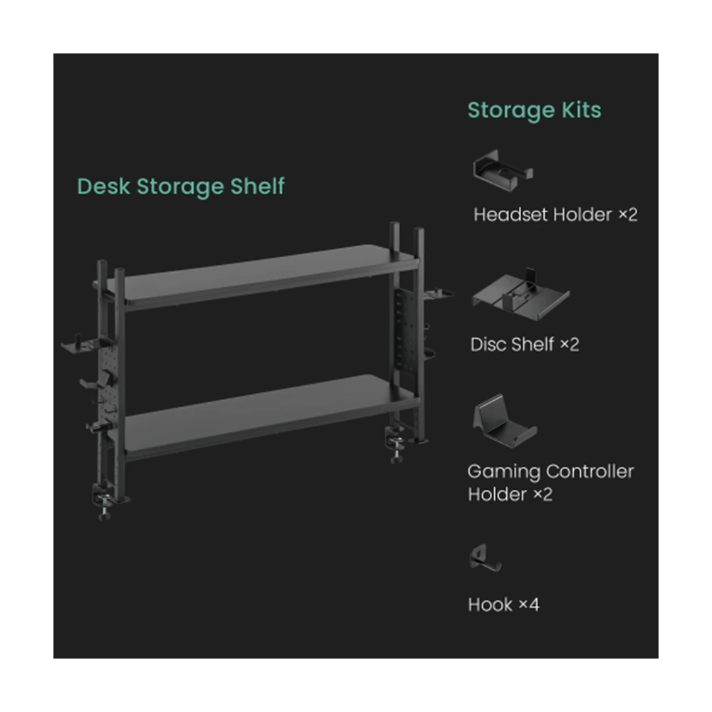 Lumi Gaming Desk Storage Shelf - Black-136834 Lumi Gaming Desk Storage Shelf - Black-136834