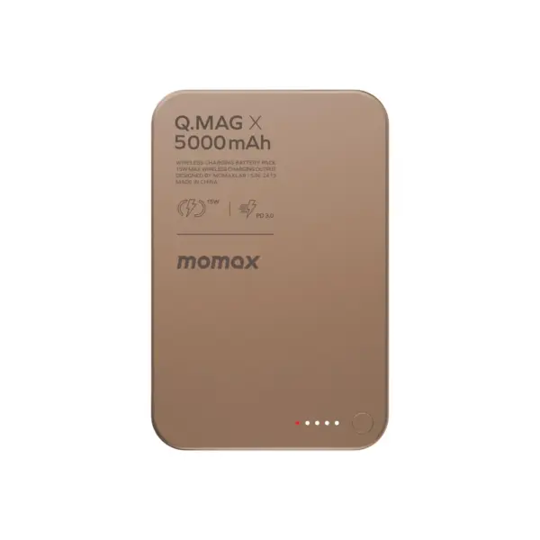 Momax Q.mag X Magnetic Wireless Power Bank 5000mah - Sandstone-0