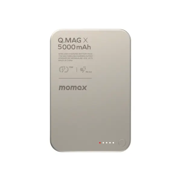 Momax Q.mag X Magnetic Wireless Power Bank 5000mah - Titanium Chroma-0