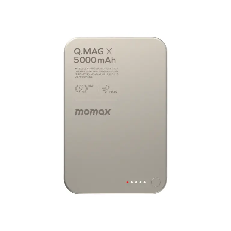 Momax Q.mag X Magnetic Wireless Power Bank 5000mah - Titanium Chroma-0