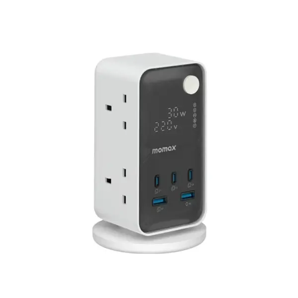Momax 1-charge Work Flow 6-outlet Gan Power Tower 35w With Usb Ports-0