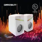 Porodo Gaming Stereo Speakers Volume Knob Control - White-137819