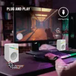 Porodo Gaming Stereo Speakers Volume Knob Control - White-137820