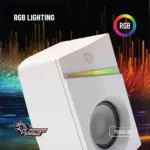 Porodo Gaming Stereo Speakers Volume Knob Control - White-137821