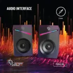 Porodo Gaming Stereo Speakers Volume Knob Control - Black-137823