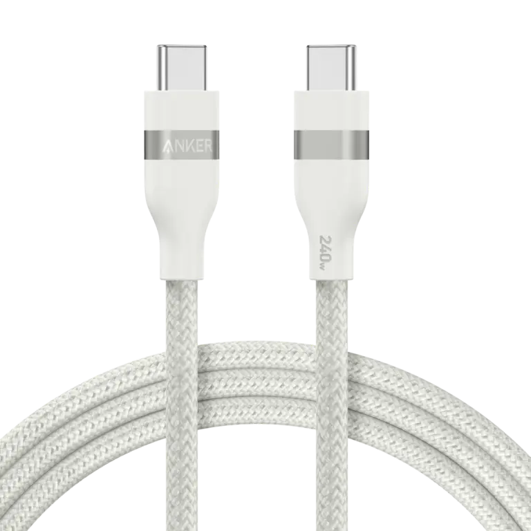Anker Usb-c To Usb-c Cable 240w (Upcycled-braided) (0.9m/3ft) - White-0