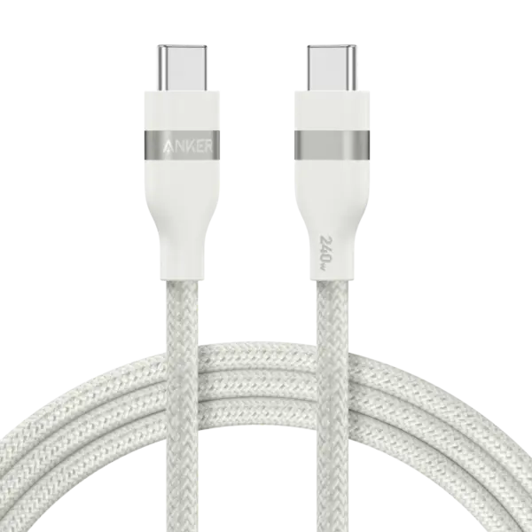 Anker Usb-c To Usb-c Cable 240w (Upcycled-braided) (1.8m/6ft) - White-0