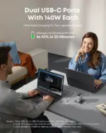 Anker Charger 140w, 4-port Foldable Pd 3.1 Usb-c Gan Charger With Usb-c Cable-138906