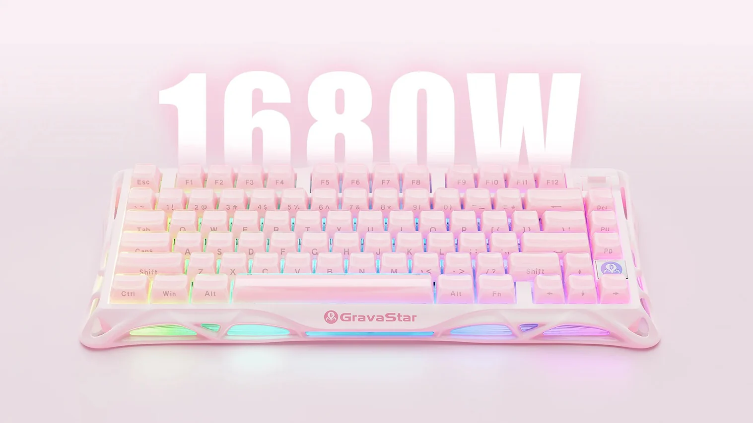 Gravastar Mercury K1 75% Wireless Mechanical Gaming Keyboard Special Edition - Sakura Pink-138764 Gravastar Mercury K1 75% Wireless Mechanical Gaming Keyboard Special Edition - Sakura Pink-138764
