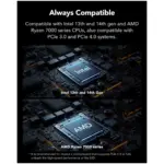 Lexar Nm1090 With Heatsink M.2 2280 Pcie Gen5x4 Nvme Ssd - 1 Tb-138128