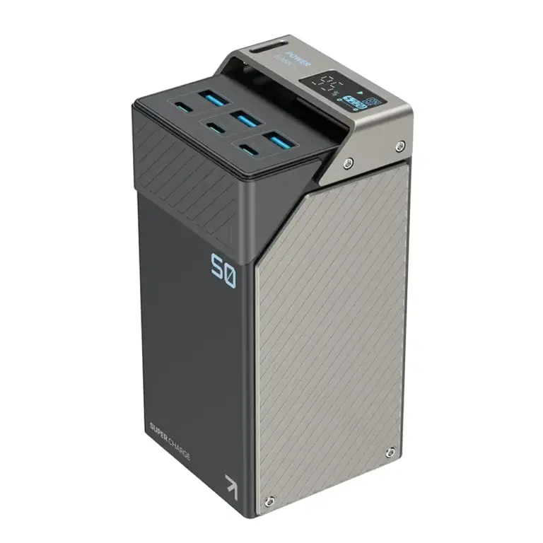 Powerology 50000mah Power Bank 65w 3×pd Type-c And 3×usb-a - Black-0