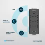 شريط طاقة باورولوجي 6ac بقوة 2500 واط - أسود-138190