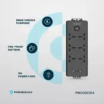 شريط طاقة باورولوجي 6ac بقوة 2500 واط - أسود-138191