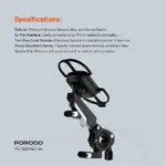 Porodo Shock-absorption Bicycle Mount - Black-138657